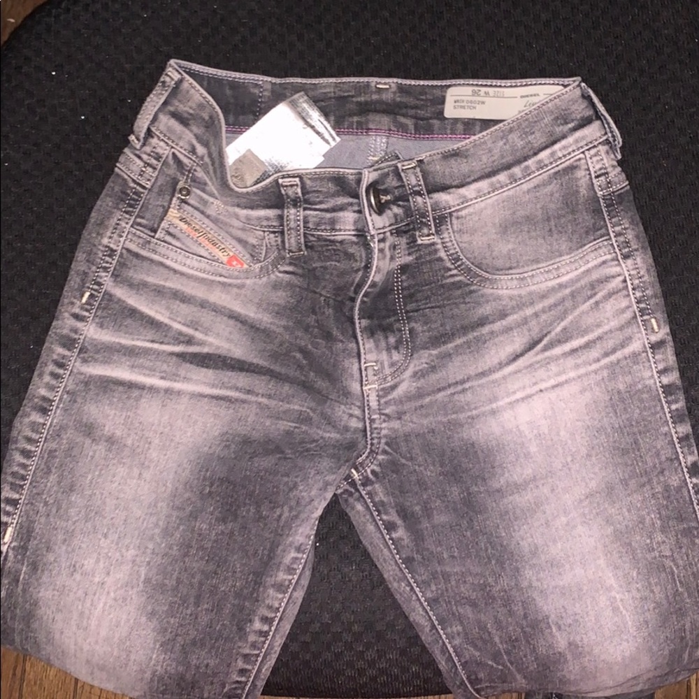 DIESEL Grey Washed Jeans